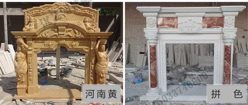 石雕壁爐架款式，定制石雕壁爐架，石雕壁爐架廠家