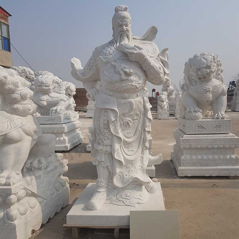 漢白玉關(guān)公像，石雕關(guān)公像，大理石關(guān)公雕像，關(guān)羽雕像，河北石雕關(guān)公廠家.jpg